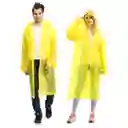Capa Lluvia Adulto Botones Impermeable Eva Chaqueta Capota Amarillo 150x70cm