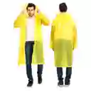Capa Lluvia Adulto Botones Impermeable Eva Chaqueta Capota Amarillo 150x70cm