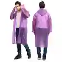 Capa Lluvia Adulto Botones Impermeable Eva Chaqueta Capota Morada 150x70cm
