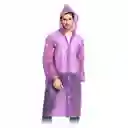 Capa Lluvia Adulto Botones Impermeable Eva Chaqueta Capota Morada 150x70cm
