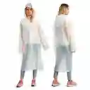 Capa Lluvia Adulto Botones Impermeable Eva Chaqueta Capota Blanca 150x70cm