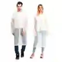 Capa Lluvia Adulto Botones Impermeable Eva Chaqueta Capota Blanca 150x70cm