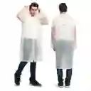 Capa Lluvia Adulto Botones Impermeable Eva Chaqueta Capota Blanca 150x70cm