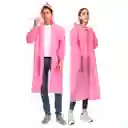 Capa Lluvia Adulto Botones Impermeable Eva Chaqueta Capota Rosado 150x70cm