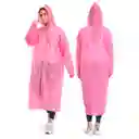 Capa Lluvia Adulto Botones Impermeable Eva Chaqueta Capota Rosado 150x70cm