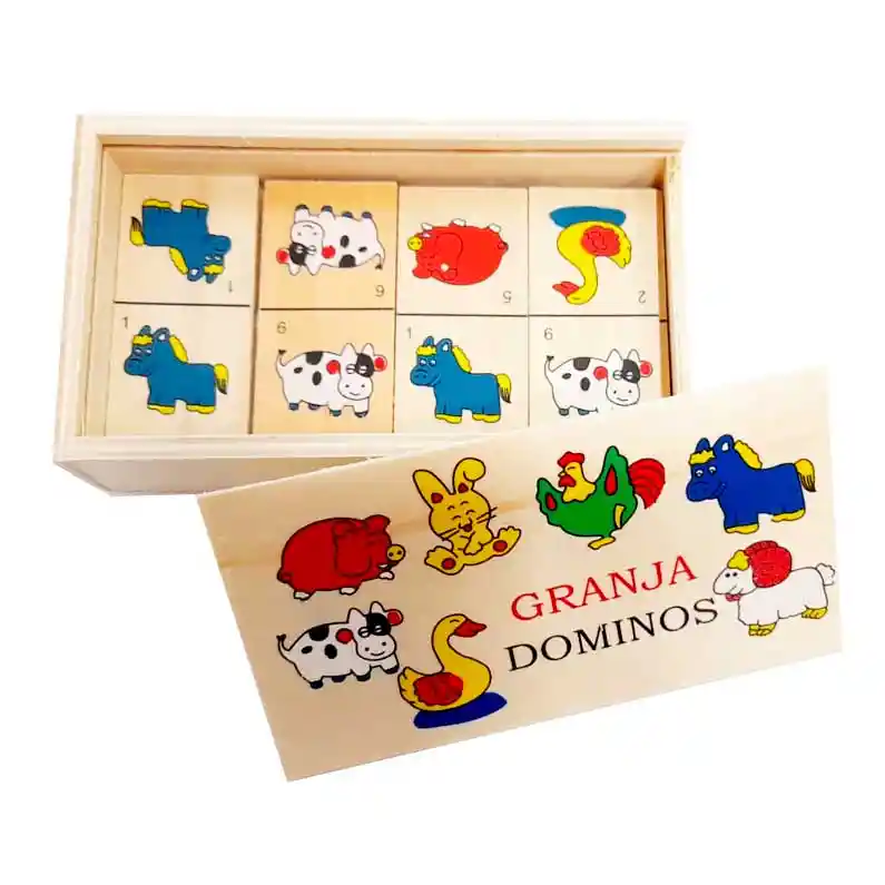 Dominó Didáctico Granja En Madera