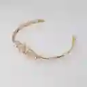 Pulsera Zircones Translucidos Tono Oro- Baño 18k