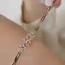 Pulsera Zircones Translucidos Tono Oro- Baño 18k