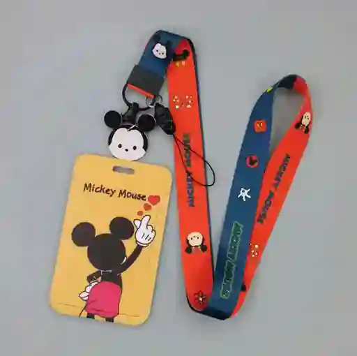 Porta Carnet Lanyard Mickey Mouse