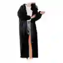 Capa Lluvia Adulto Botones Impermeable Eva Chaqueta Capota Negro 150x70cm