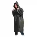 Capa Lluvia Adulto Botones Impermeable Eva Chaqueta Capota Negro 150x70cm