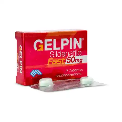 Gelpin | Sildenafilo | 50 Mg | Tableta Orodispersable | Oral | Caja X 2 |colmed