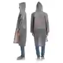 Capa Lluvia Adulto Botones Impermeable Eva Chaqueta Capota Gris 150x70cm
