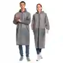 Capa Lluvia Adulto Botones Impermeable Eva Chaqueta Capota Gris 150x70cm