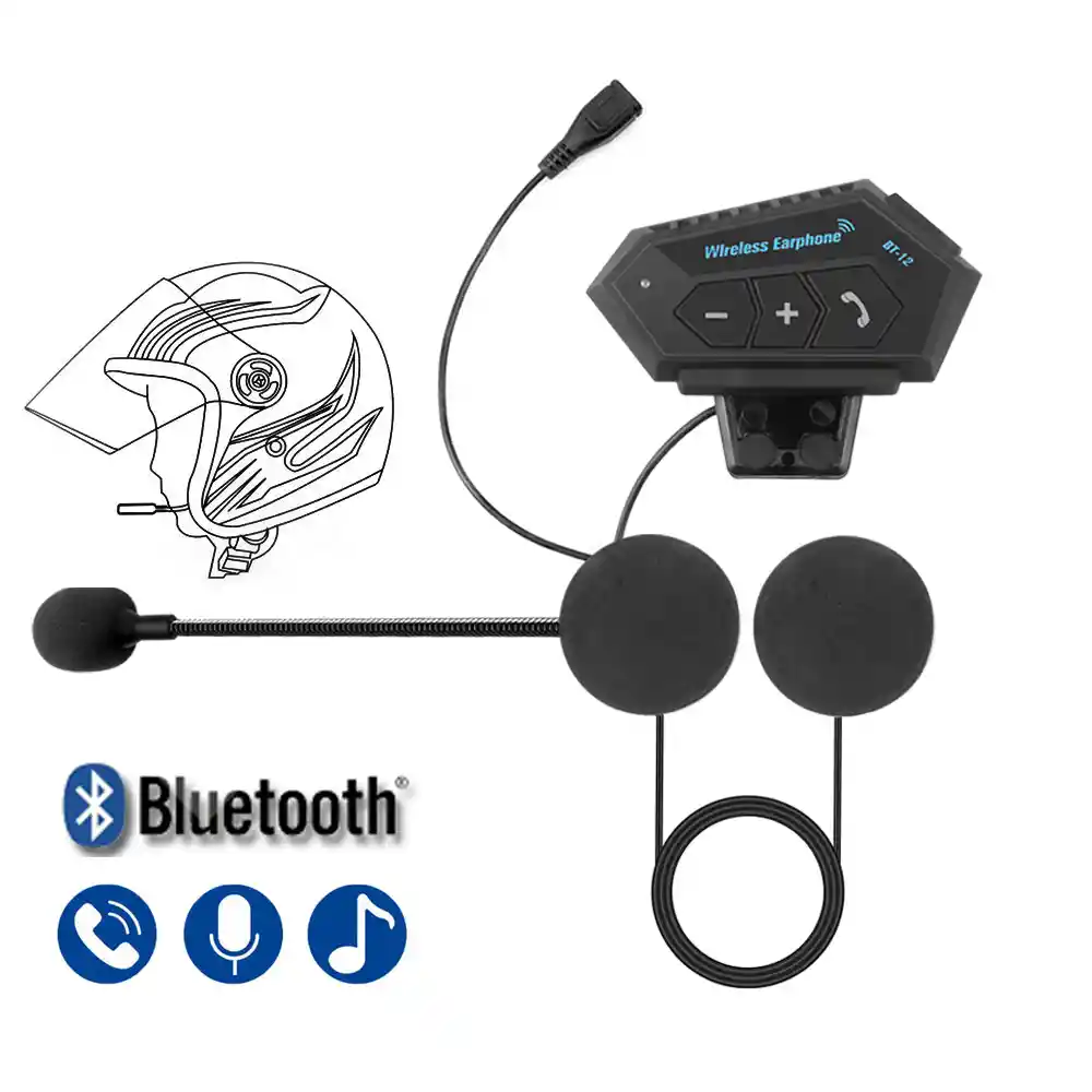 Intercomunicador Bt12 Auriculares Casco Bluetooh