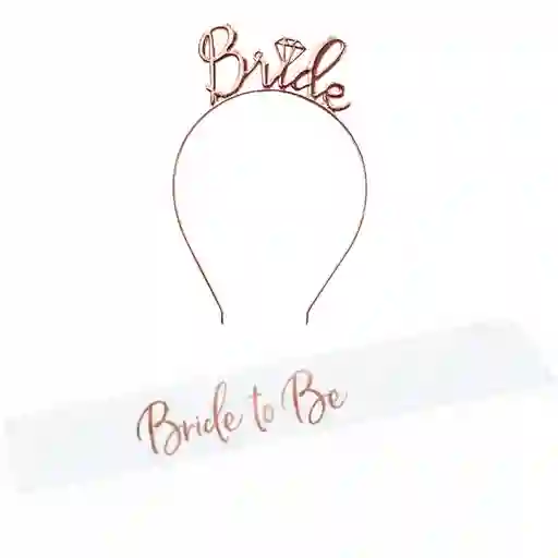 Kit De Despedida De Soltera Banda Tiara Oro Rosa