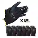 Guantes Negros Poliuretano X12 Pares Mecánico Seguridad Moto Talla 10