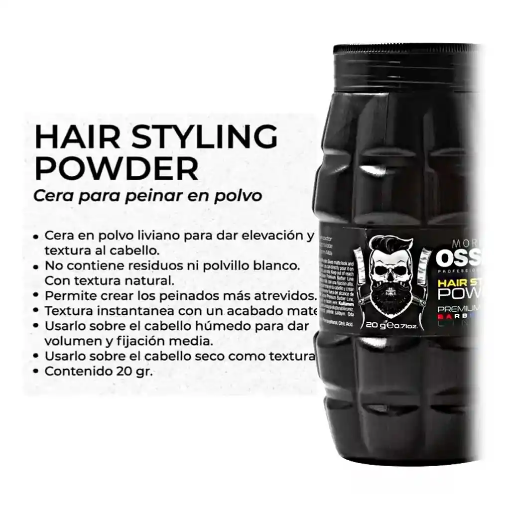 Cera Cabello Ossion Polvo Mate