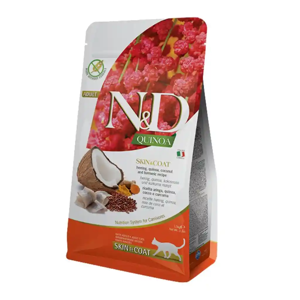  N&D Quinoa Gato Adulto Skin Coat Pescado 7.5Kg 