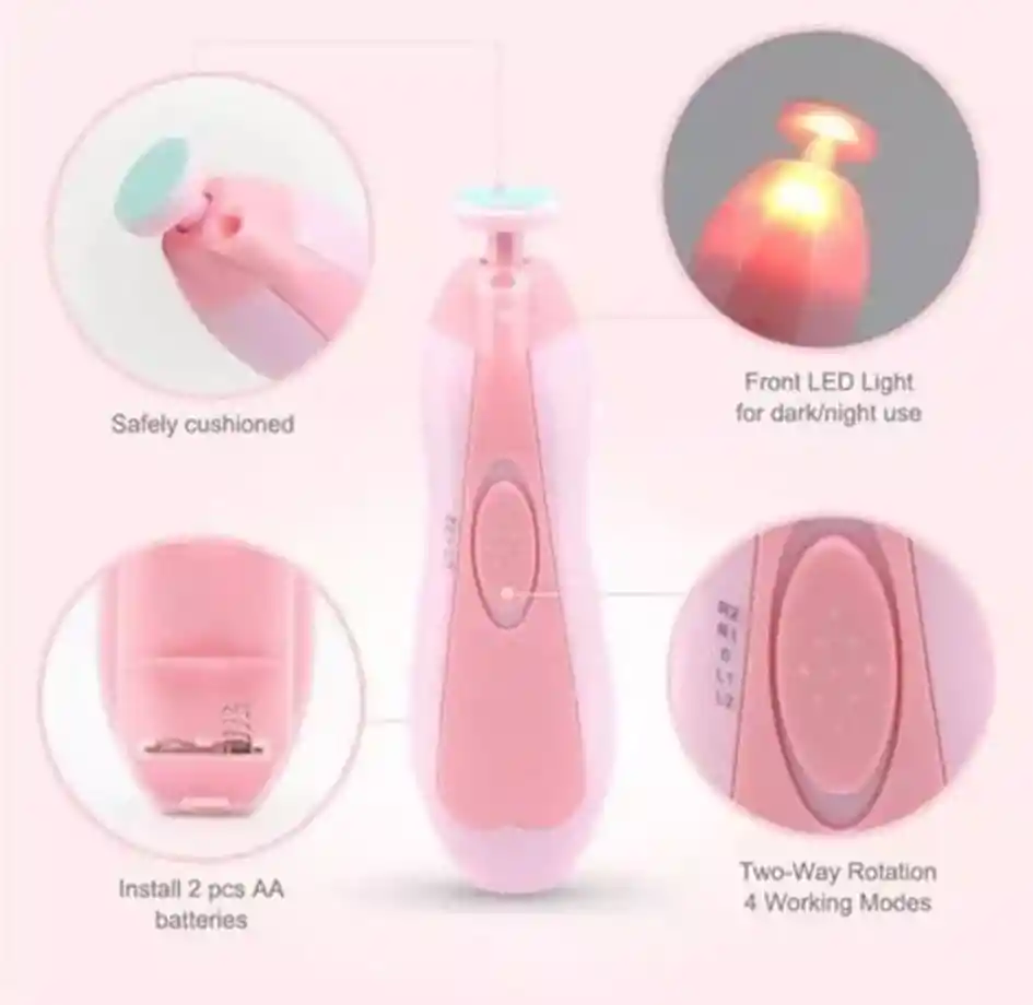 Lima Eléctrica Uñas Para Bebes Rosa