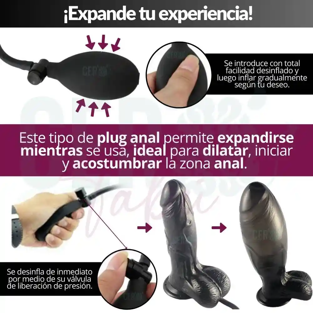 Dildo Inflable Consolador Realista Chupa Adherente 19 Cm