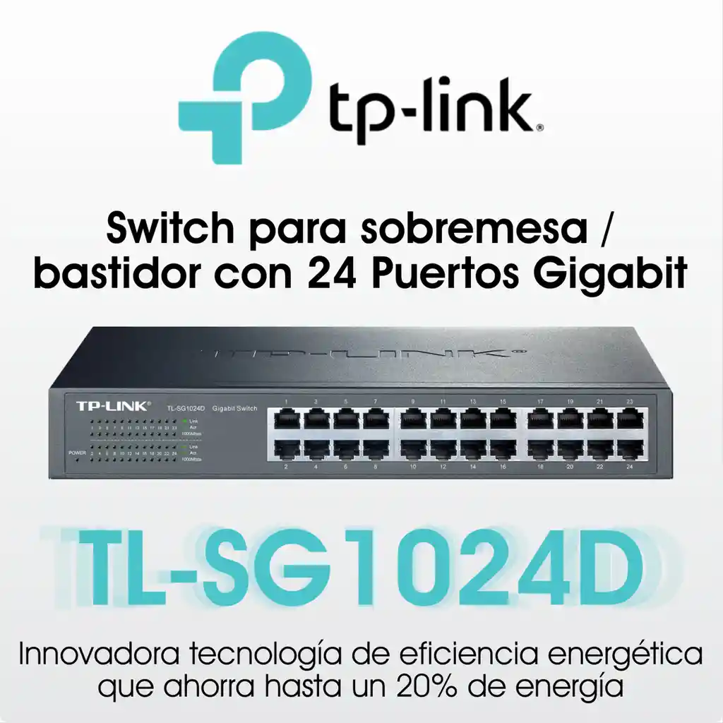  Switch 24 Puertos Gigabit Escritorio/Rack Tp-Link Tlsg1024D 