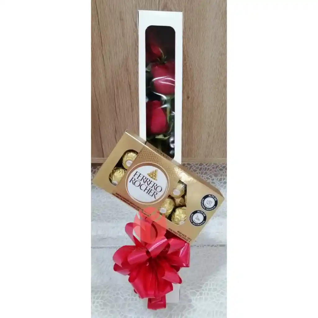 Caja De Rosas Y Chocolates Ferrero