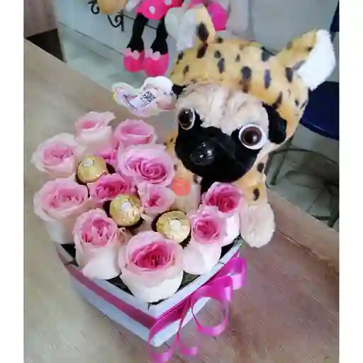 Corazon De Rosas Y Peluche