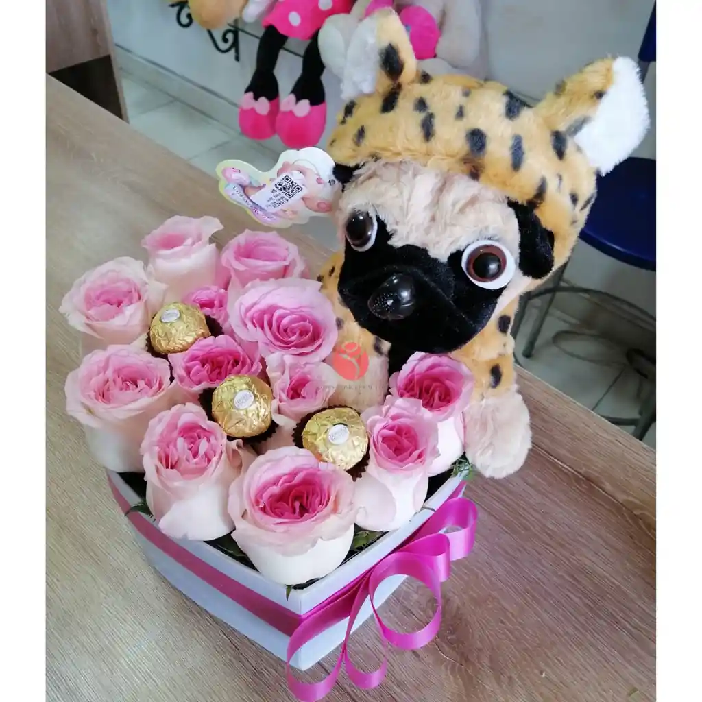 Corazon De Rosas Y Peluche