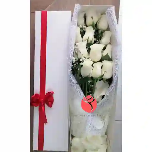Caja De Rosas Blanca