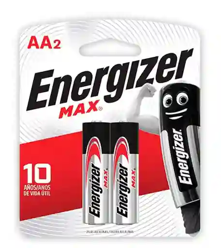 Batería Pila Energizer Max Alkalina Aa X 2 Uds Duración Máxima