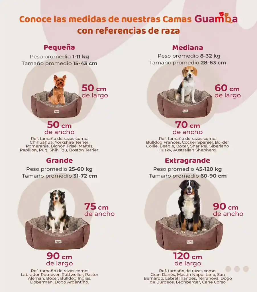 Cama Mascota Paris Mediana 60x70 Rosa