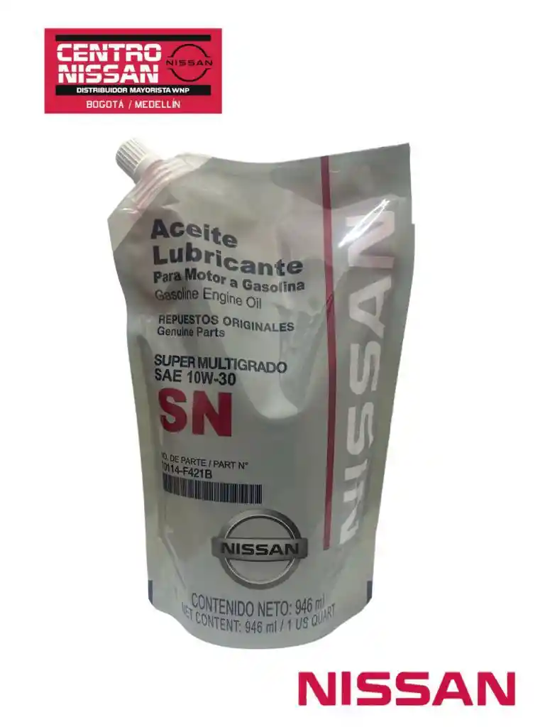 1/4 Aceite Motor 10w30 Marca Nissan