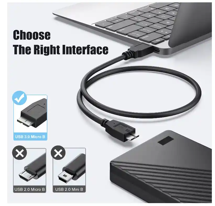 Cable De Disco Duro Externo Micro Usb 3.0 Tipo A Micro B