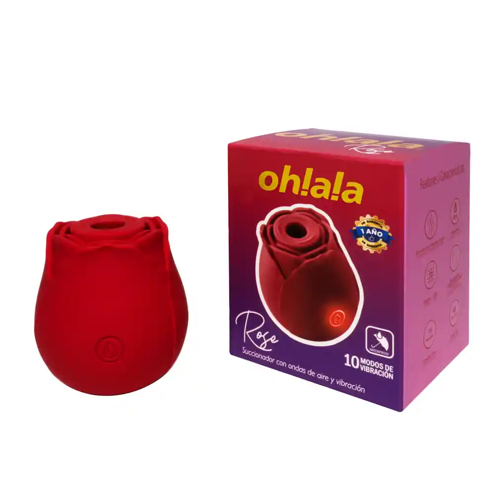 Vibrador Y Succionador Ohlala Rose Rojo