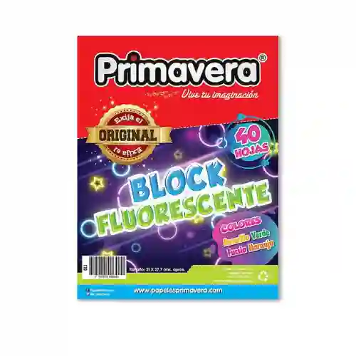 Block Iris Tamaño Carta Fluorescente