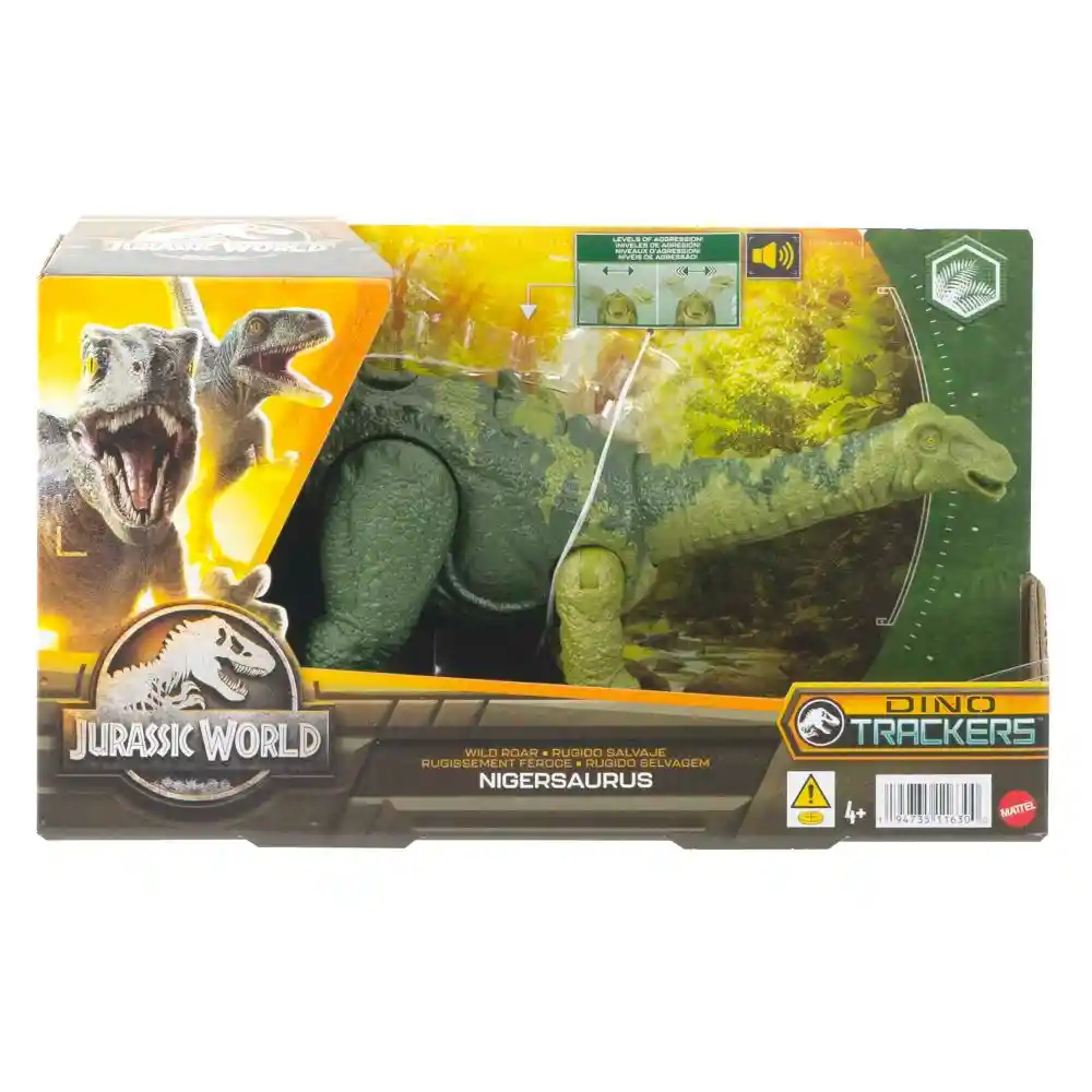 Jurassic World Dinosaurio Nigerasaurus Rugido Salvaje Mattel