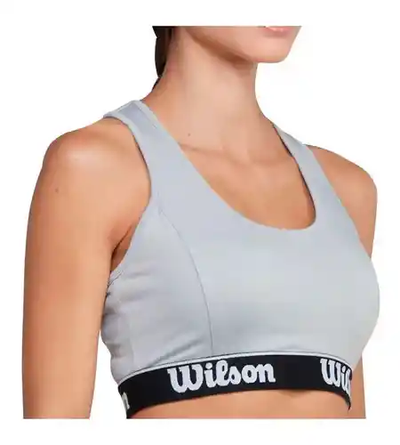 Top Deportivo Mujer Wilson Elástico Brasier Sujetador Soten Gris M