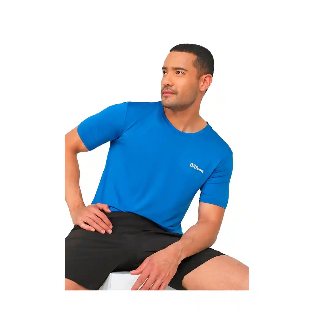 Camiseta Cuello Redondo Wilson Ultra Light 59034 Hombre Gym Azul Xl