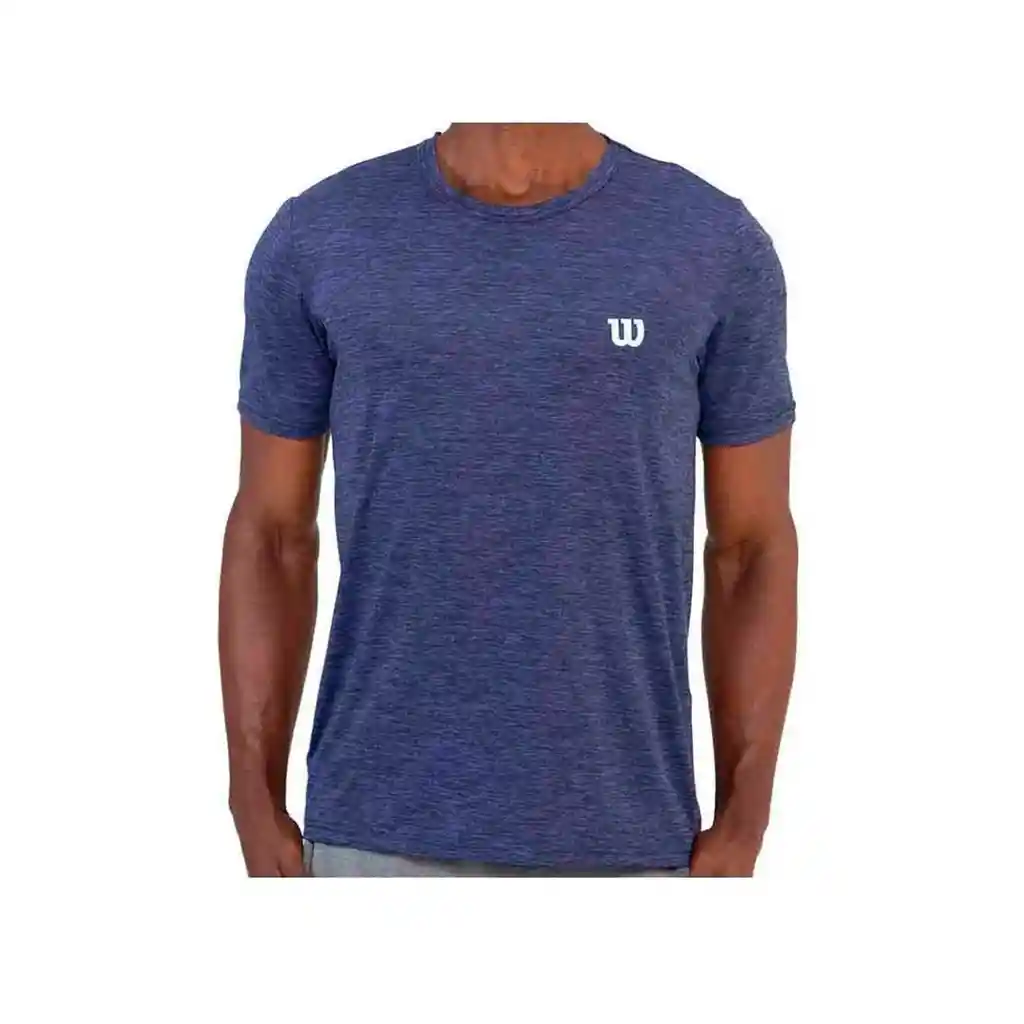 Camiseta Cuello Redondo Wilson Jaspeada 71523 Hombre Gym Azul Xl