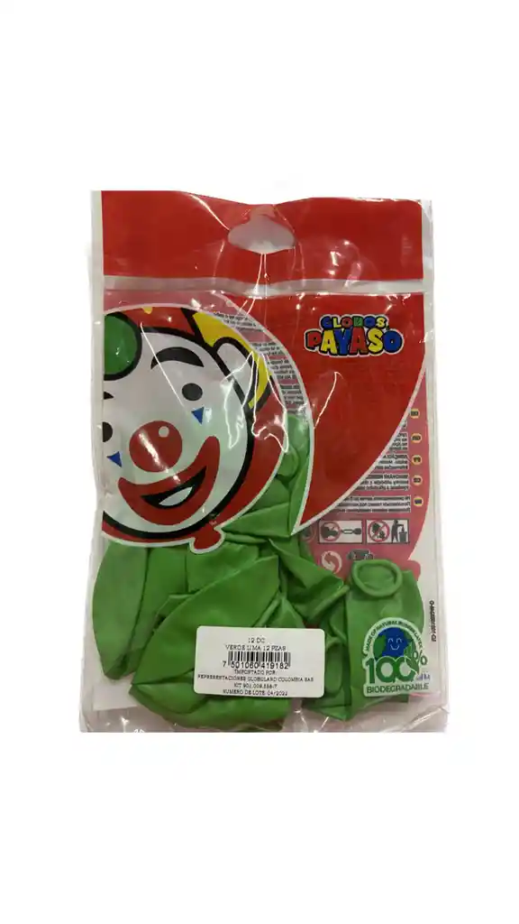 Globos Payaso R12x12 Color Verde Lima