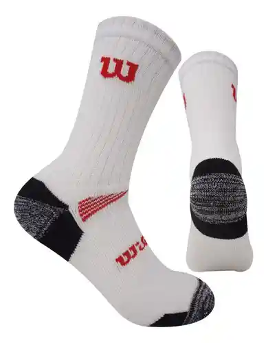 Medias Deportivas Caña Larga Calcetin Niños Wilson 3 Pares Blanco M