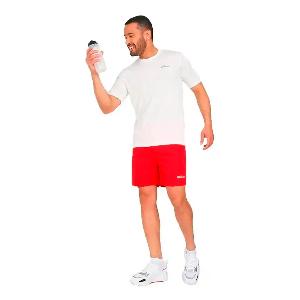 Pantaloneta Deportiva Short Wilson Micro 5511 Hombre Crossfit Rojo Xl