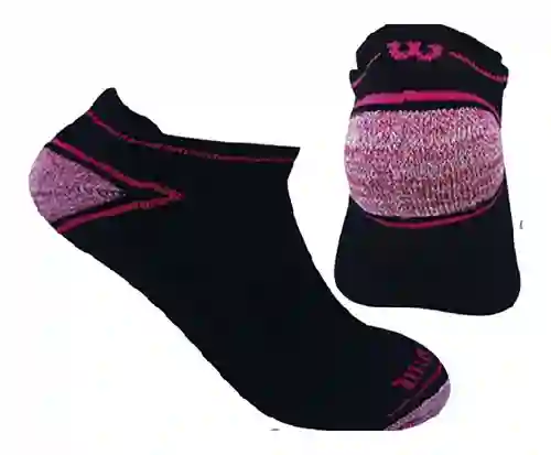 3 Pares Medias Tobilleras Wilson Calcetin Hombre Mujer Negro Rosado Única