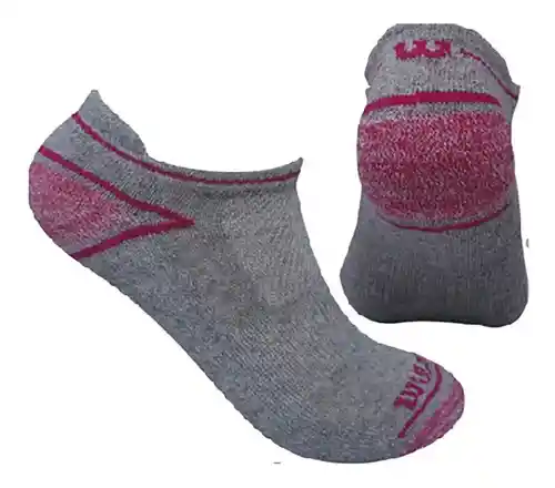 3 Pares Medias Tobilleras Wilson Calcetin Hombre Mujer Gris Rosado Única