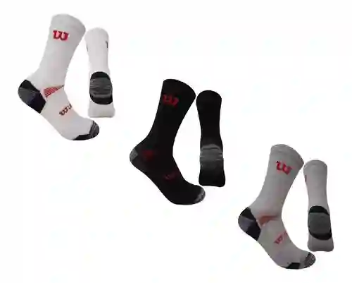 3 Pares Medias Tobilleras Wilson Calcetin Hombre Mujer Gris Blanco Negro Única
