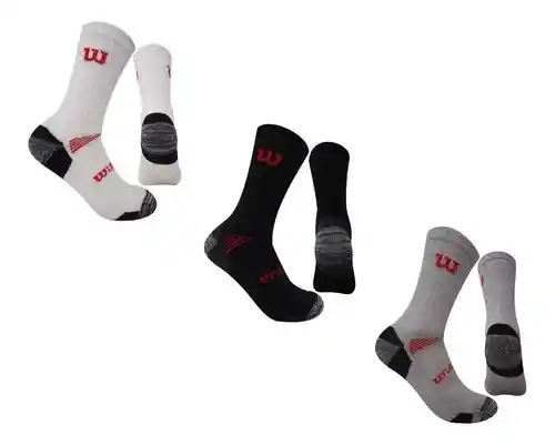 3 Pares Medias Tobilleras Wilson Calcetin Hombre Mujer Gris Blanco Negro Única