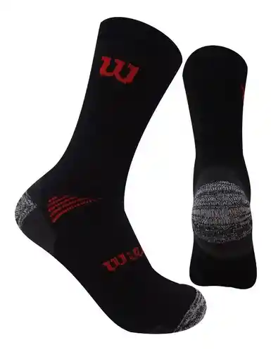 3 Pares Medias Tobilleras Wilson Calcetin Hombre Mujer Negro Única