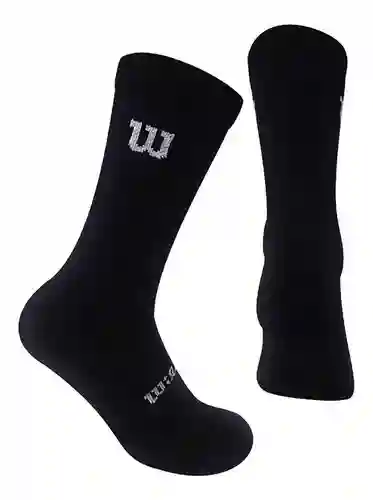 3 Pares Medias Wilson Caña Larga Calcetin Hombre Mujer Negro Única