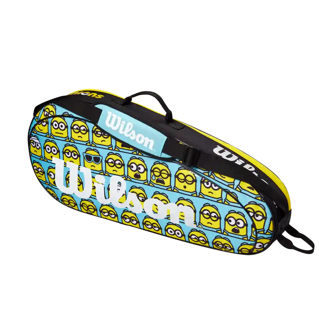 Bolso Morral Raquetero Tenis Wilson Minions Jr2 3pk Azul Amarillo